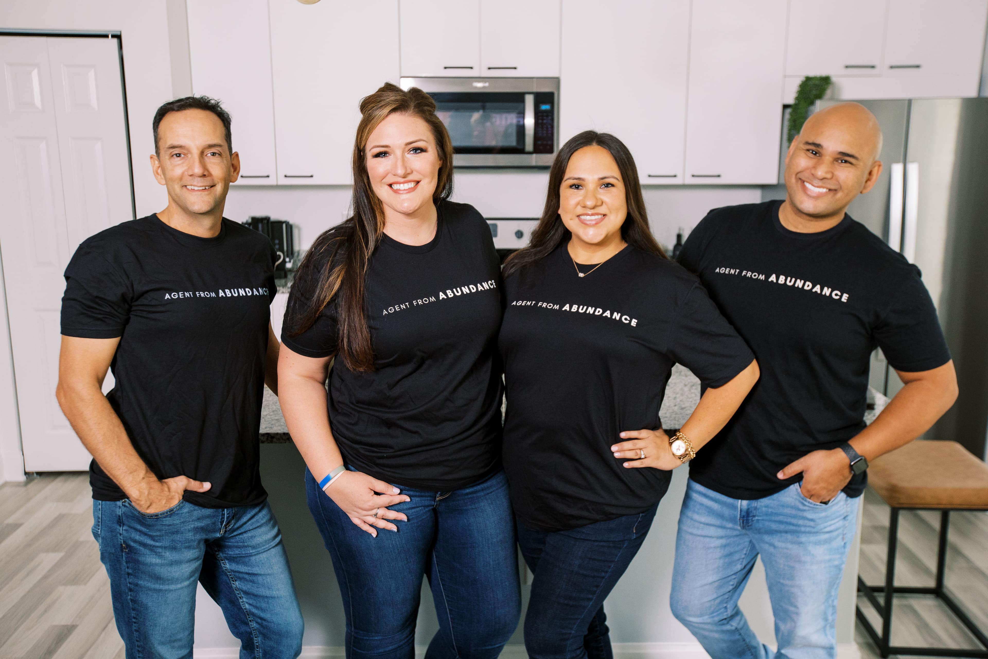 A group of four people